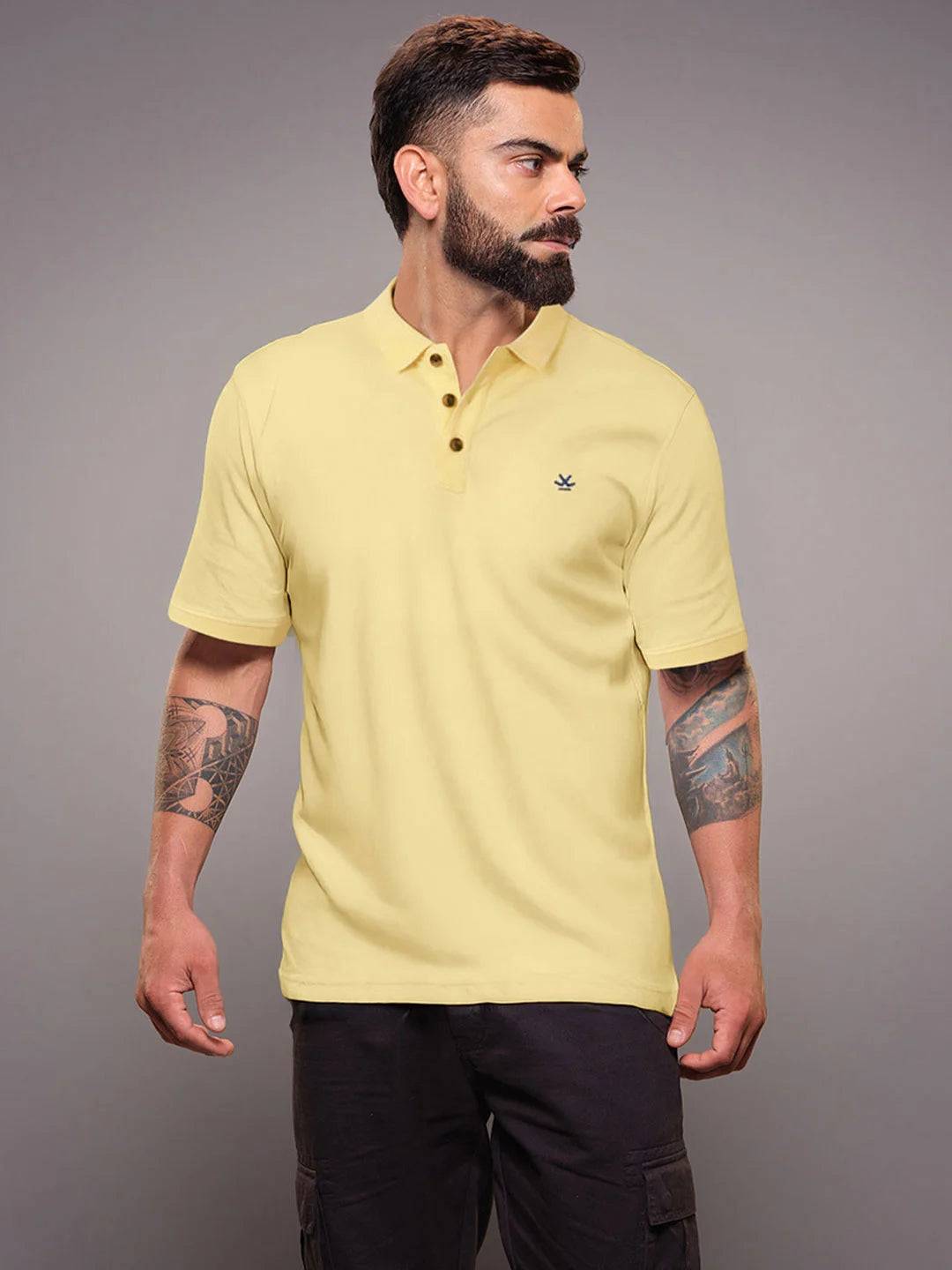 Solid Power Stretch Polo | Yellow