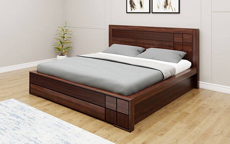 Royaloak Mourya Wooden Queen Size Bed With Hydraulic Storage