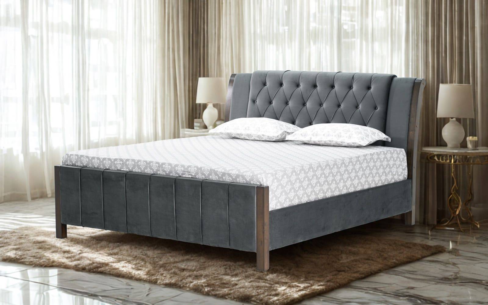 Royaloak Hector American Fabric Queen Size Bed
