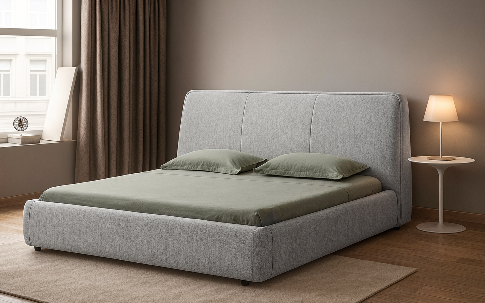 Royaloak Chicago American Fabric Upholstered Queen Bed