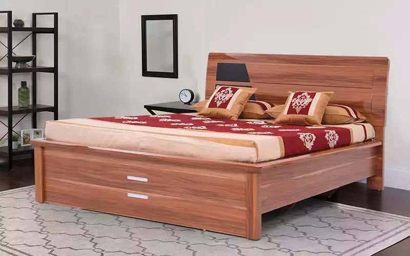 Royaloak Naples Italian King Size Designer Bed With Hydraulic Storage in High Gloss Finish