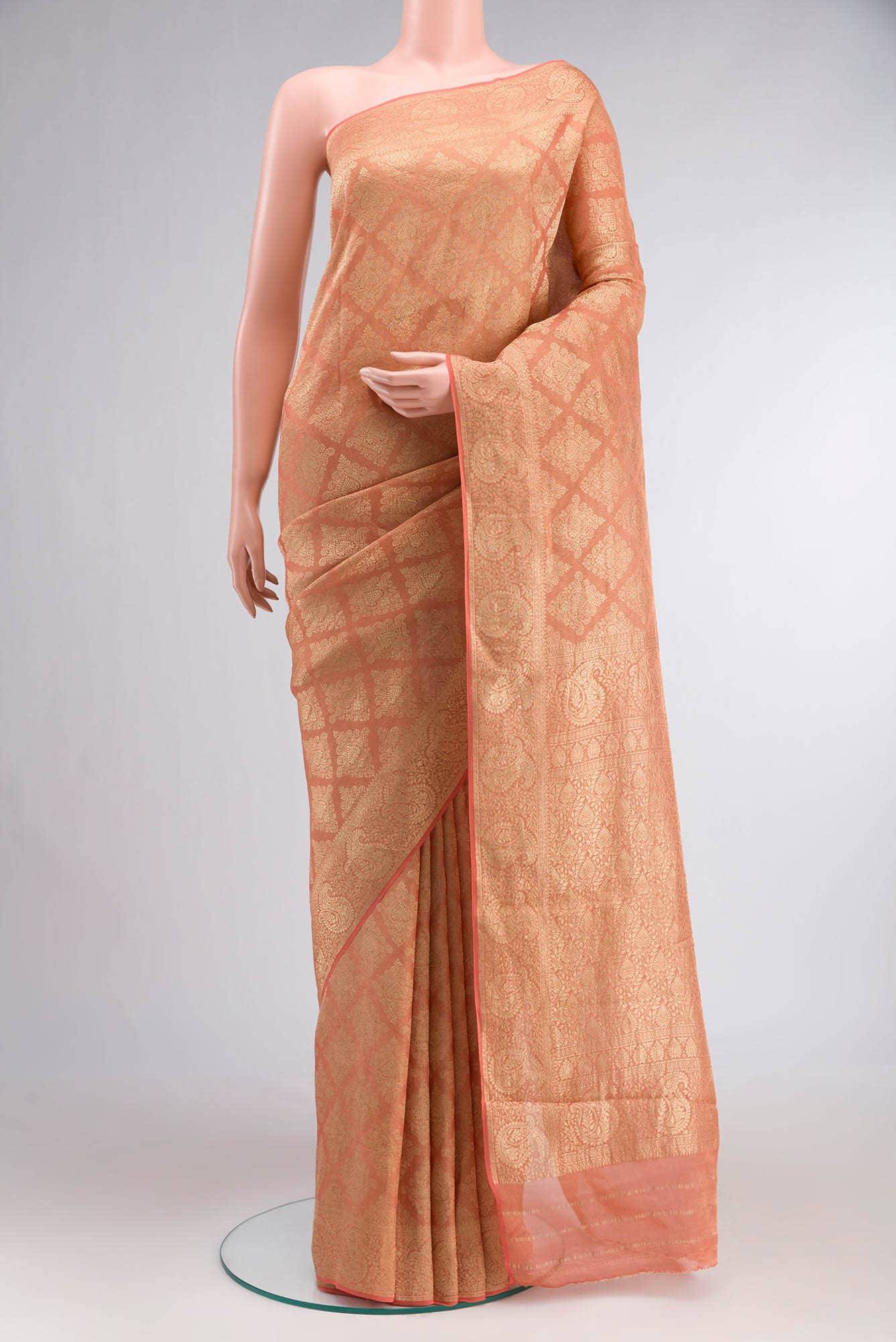 Peach Mysore Georgette Saree Buy at ₹15479