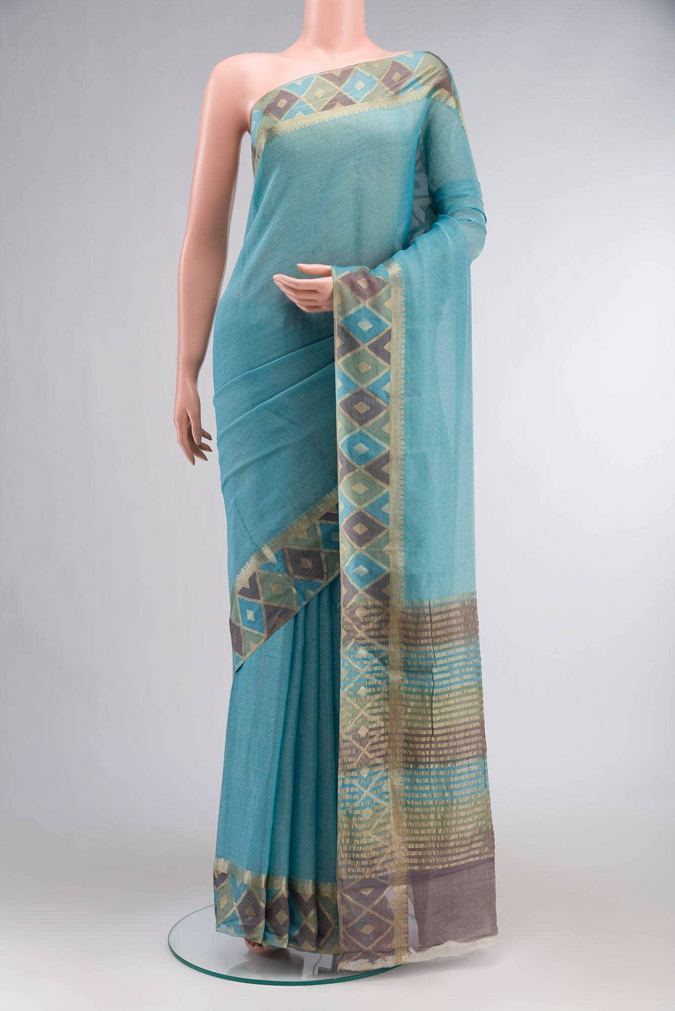 Blue Mysore Georgette Saree Buy at ₹11688