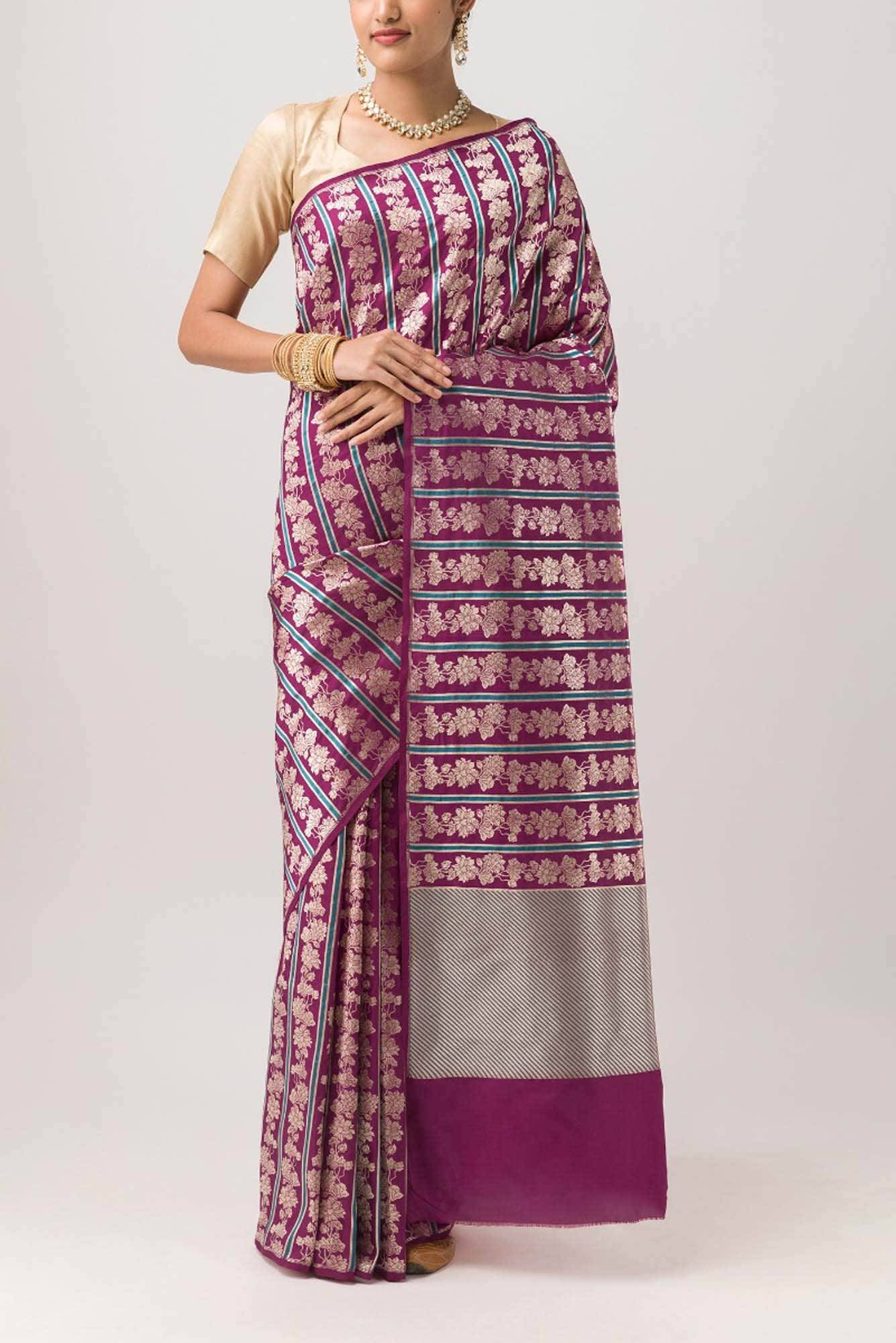 Lili Lajawab- Magenta Banarasi Silk Saree Buy at ₹18500