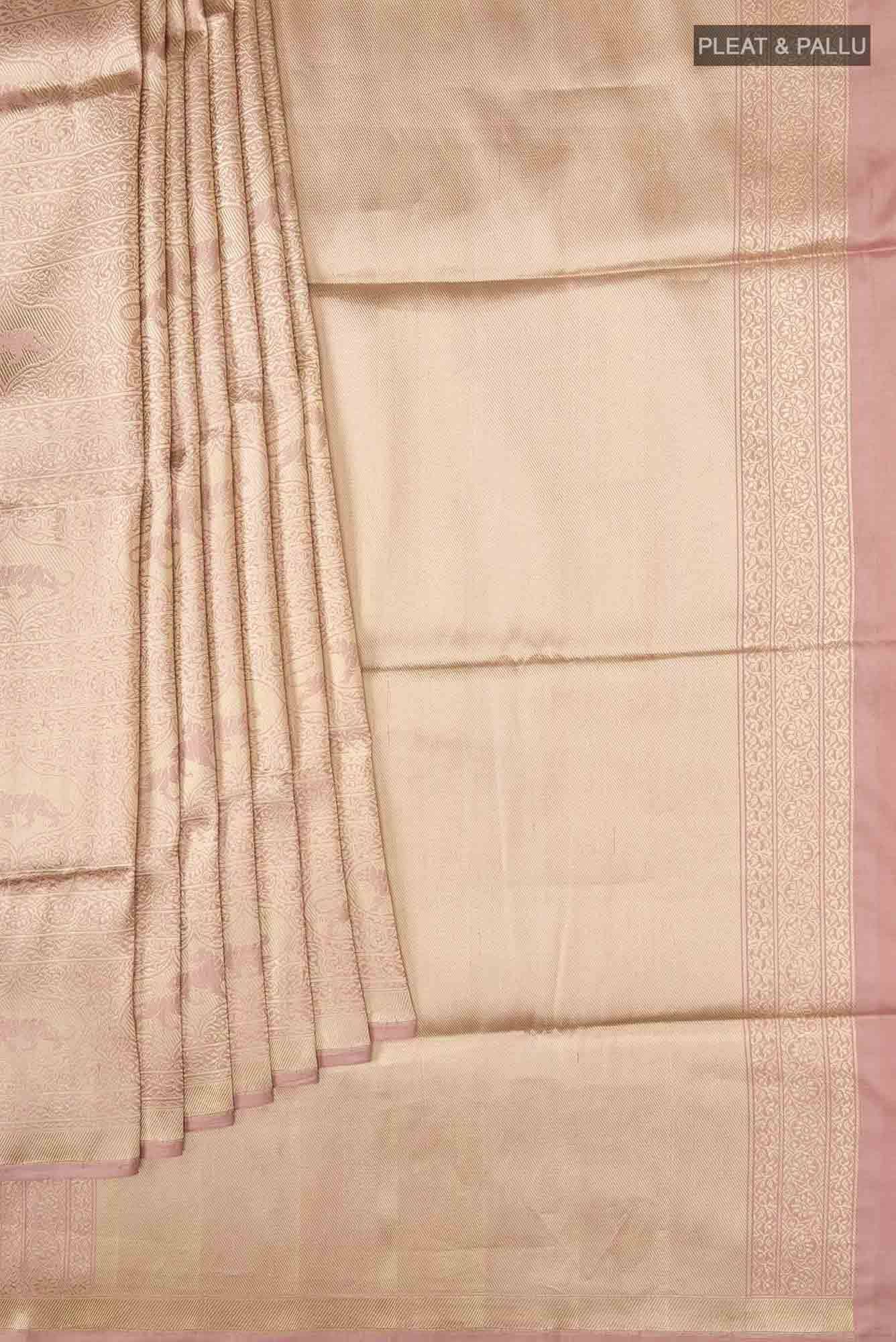 Ranthambore-Rose Gold Banarasi Silk Saree Buy at ₹20400