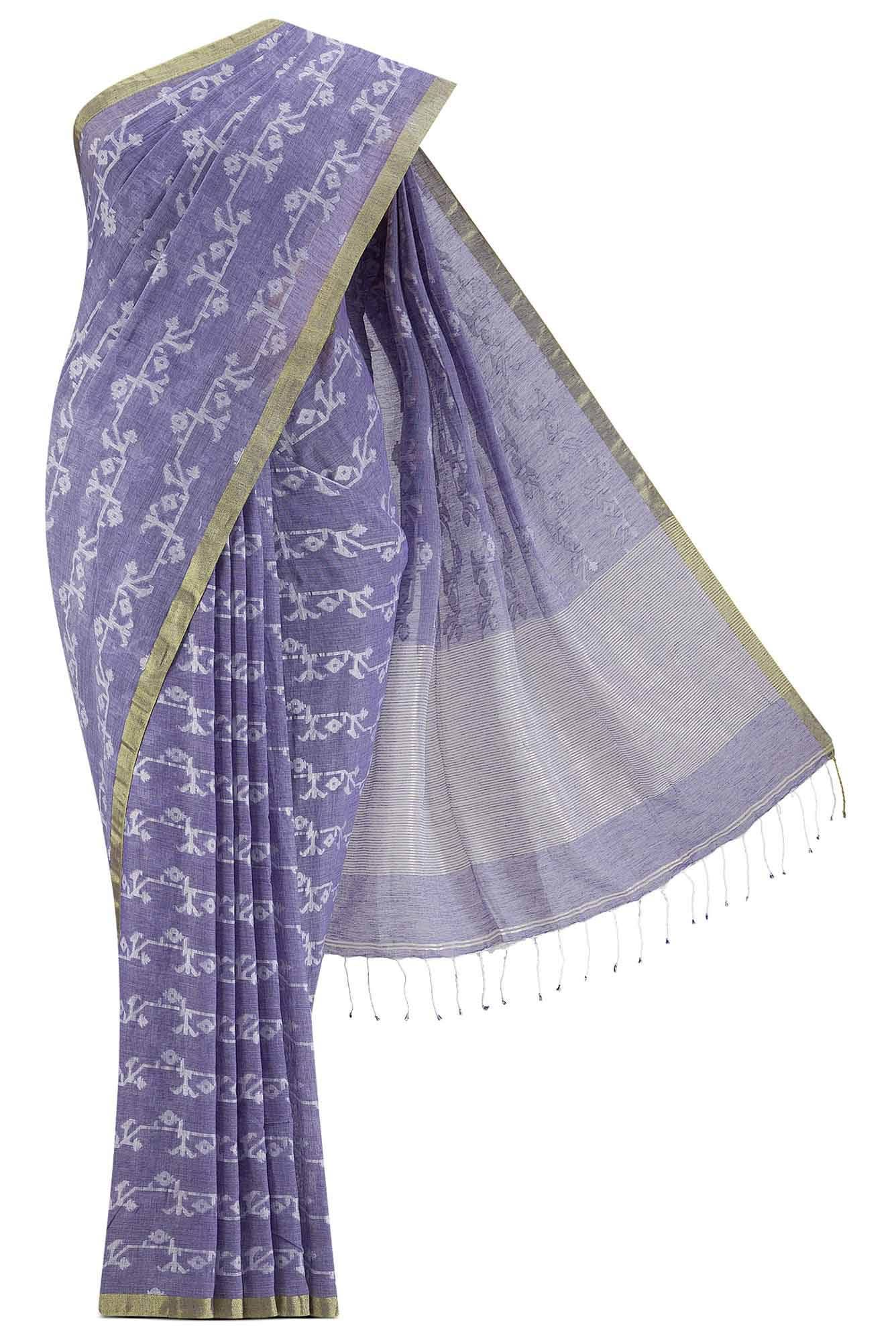 Kadambini-Light Purple Bengal Cotton Saree Buy at ₹2480