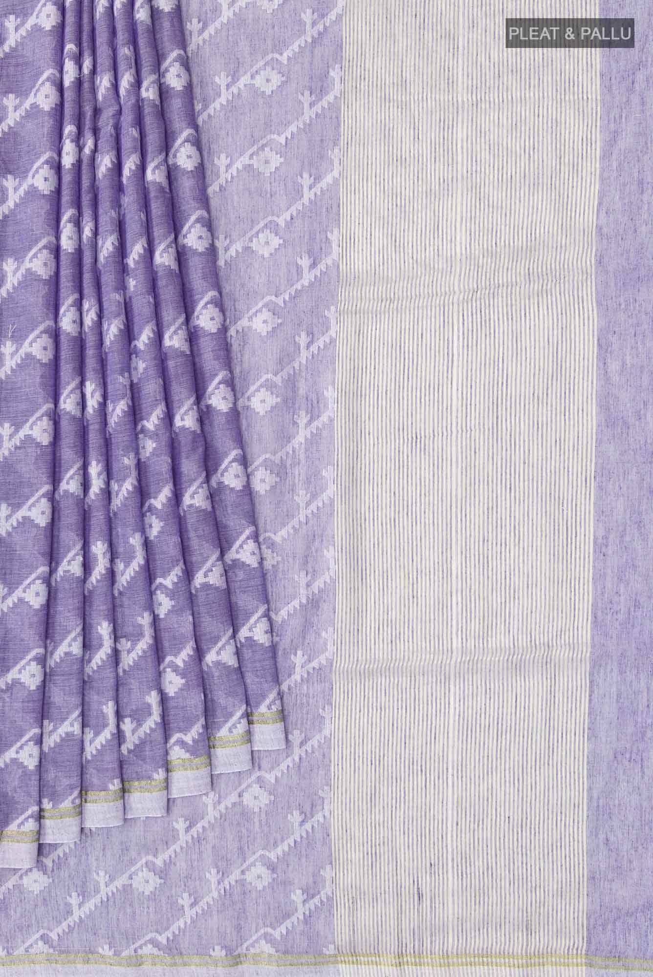 Bimala-Light Purple Bengal Cotton Saree Buy at ₹2480