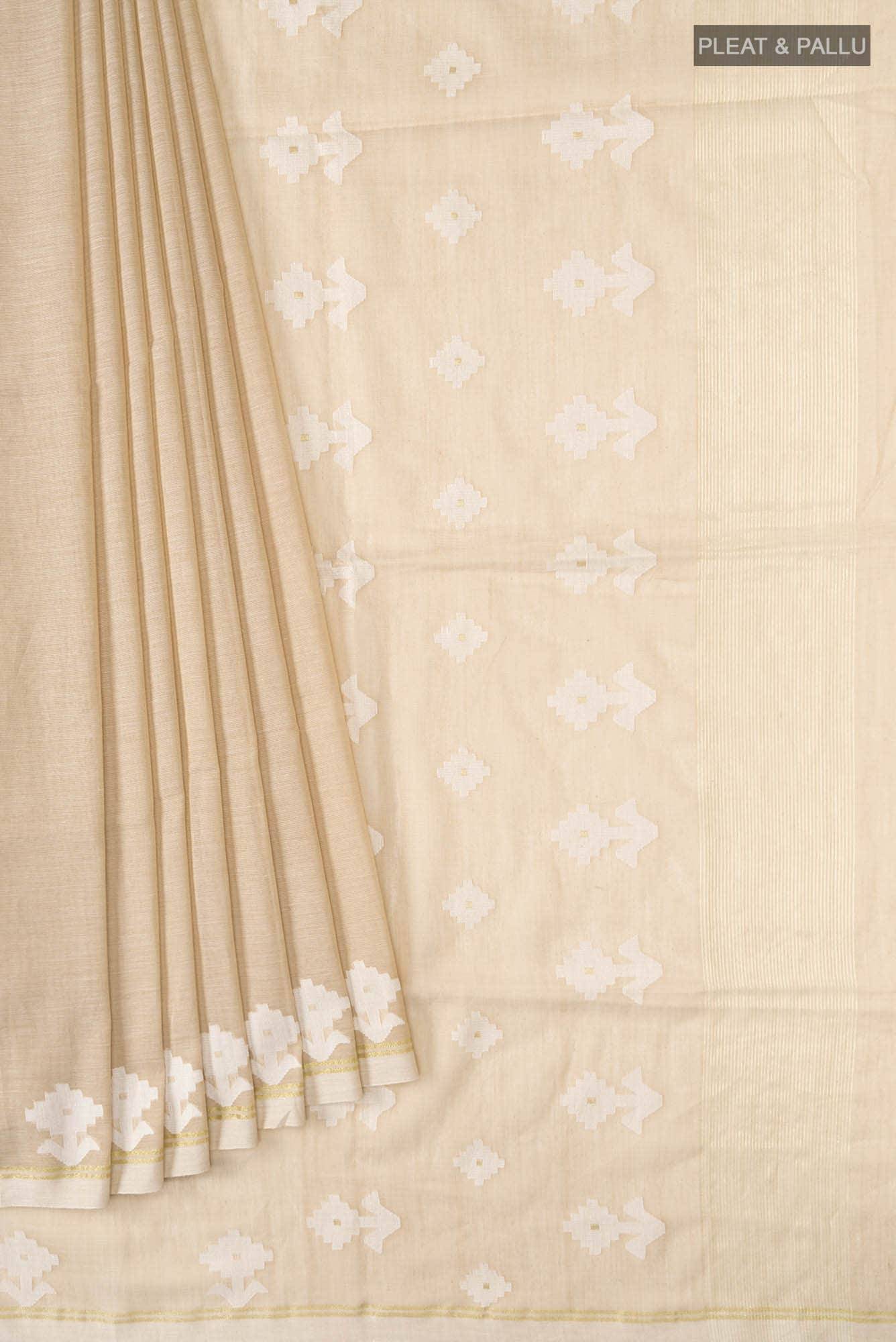 Anuradha-Beige Bengal Cotton Saree Buy at ₹3140