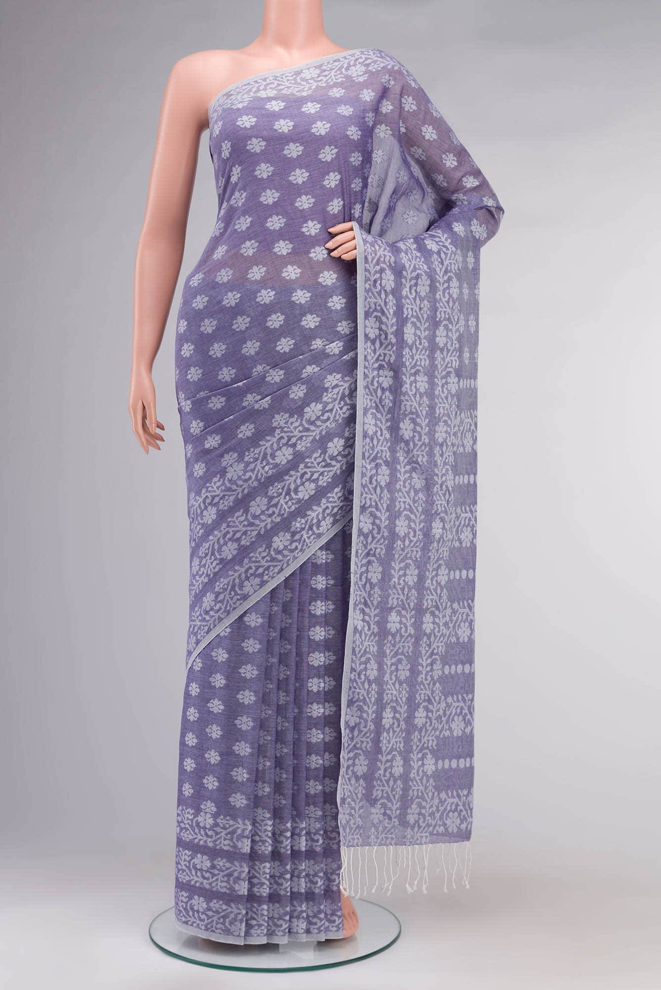 Mrinal-Heather Purple Bengal Cotton saree Buy at ₹2950