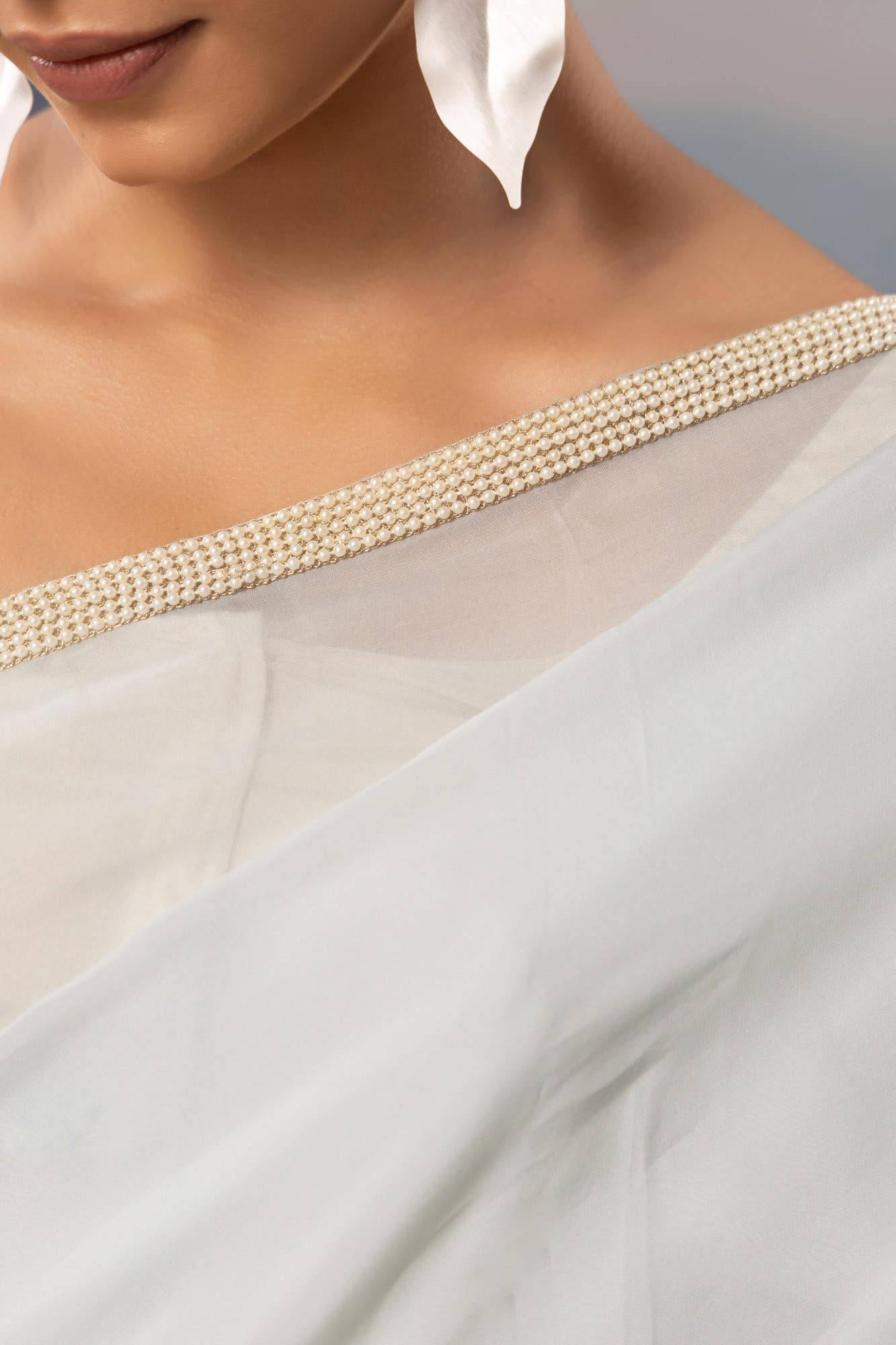 Misty Morning-Pastel Blue Organza Silk Saree Buy at ₹6999