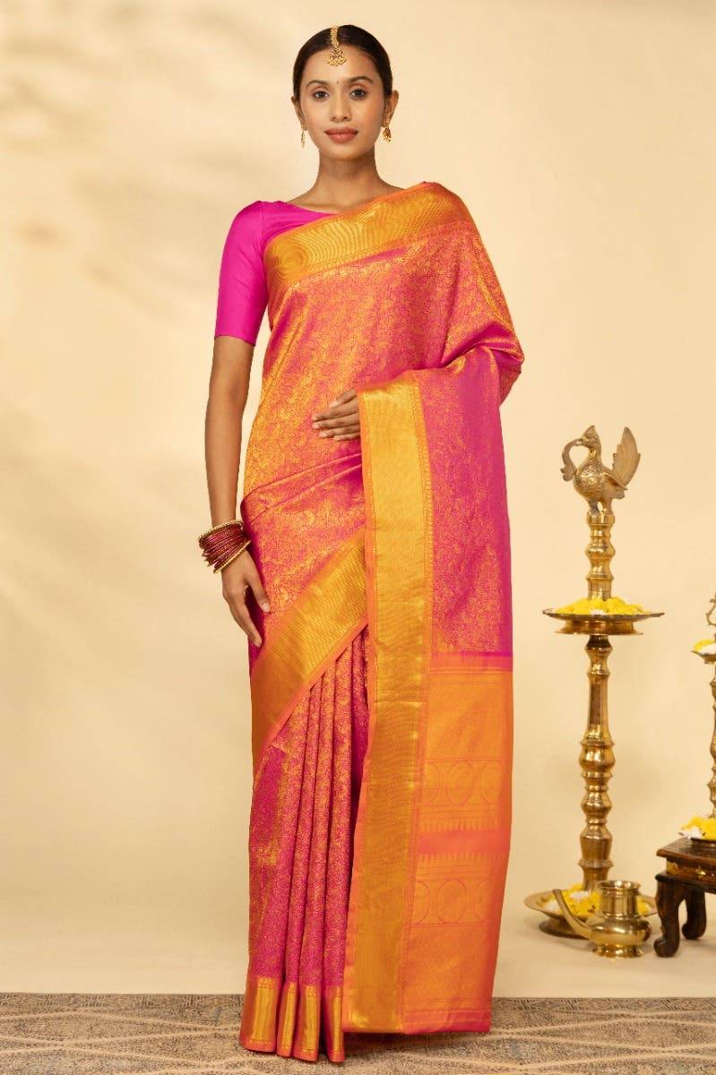 Sundiri-Pink Kanchipuram Silk Saree Buy at ₹19999