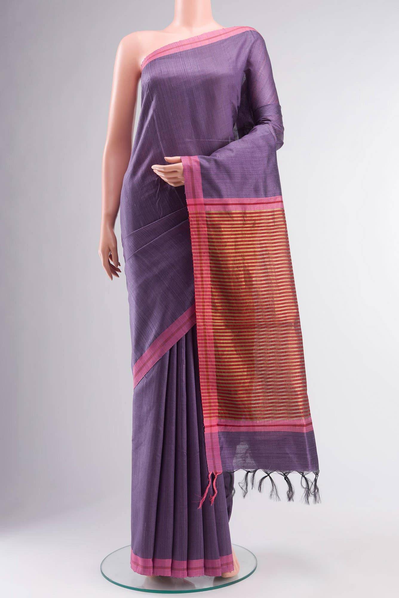 Kruti-Purple Bhagalpuri Tussar Silk Saree Buy at ₹6500