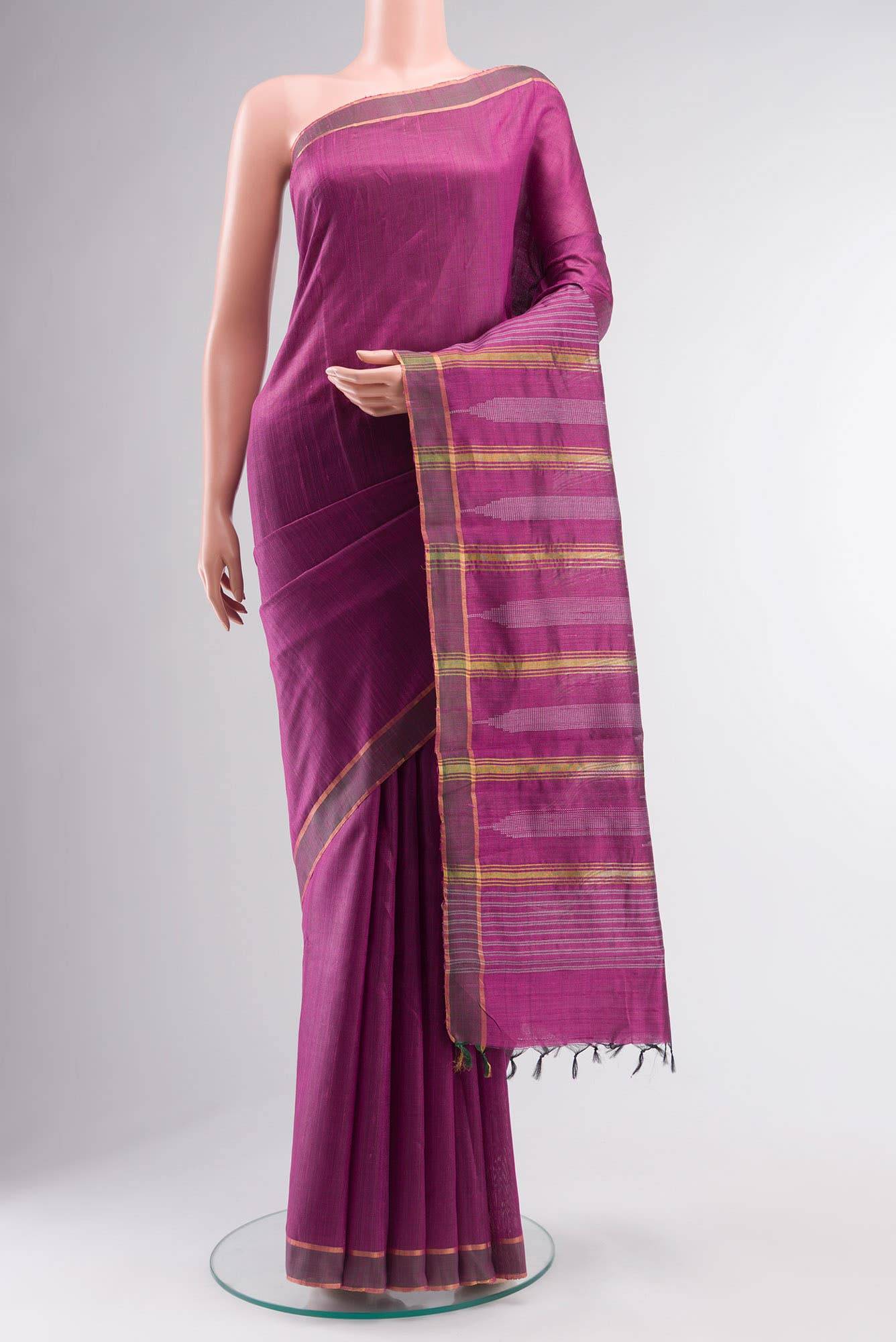 Mystic Berry-Magenta Bhagalpuri Tussar Silk Saree Buy at ₹5800