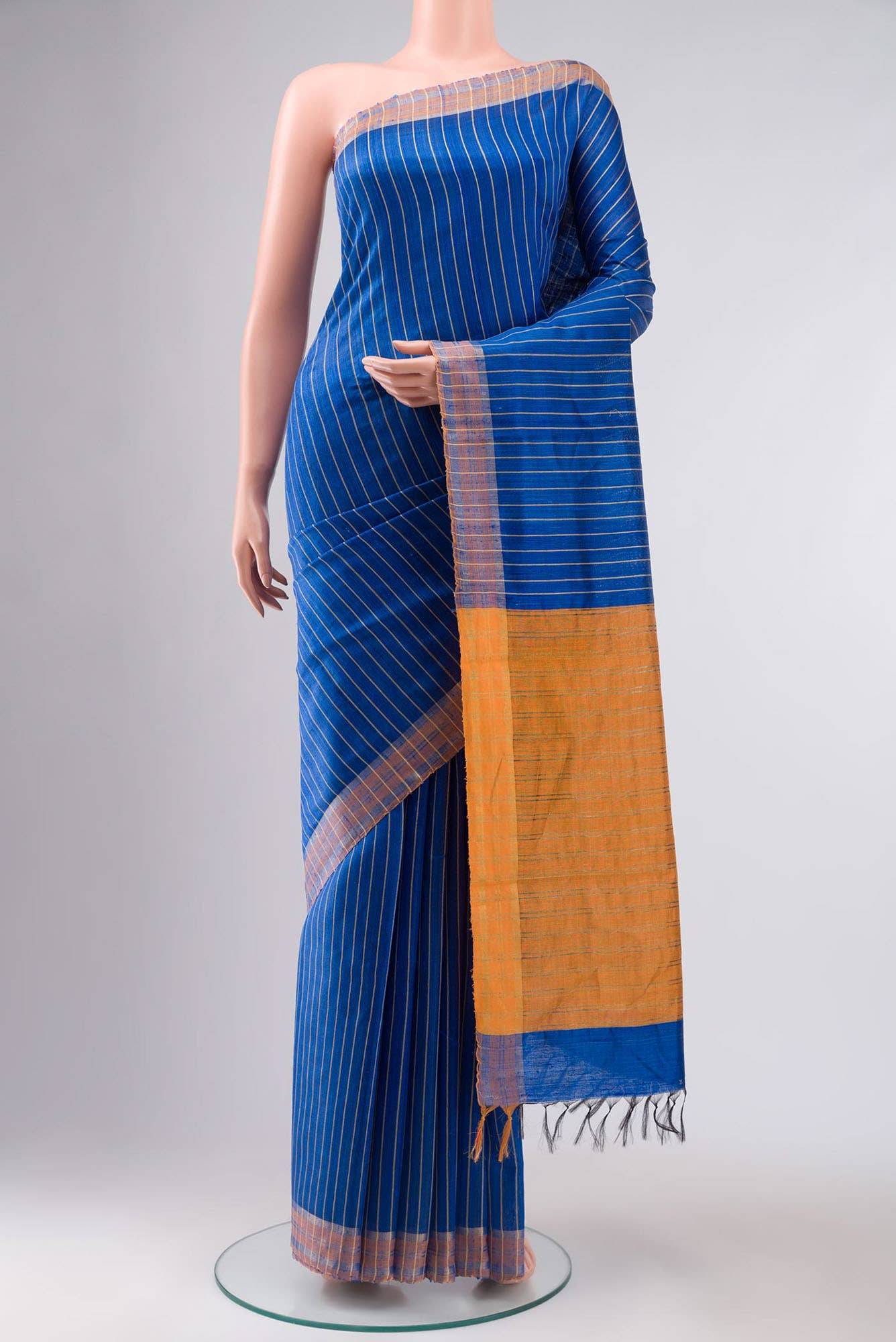 Avni-Royal Blue Bhagalpuri Tussar Silk Saree Buy at ₹6500