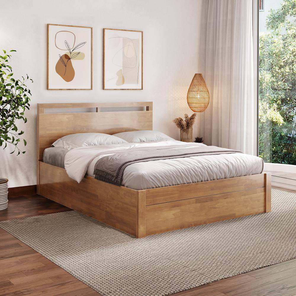 Crucis Queen Solid Wood Bed With Storage (78x60 inch)