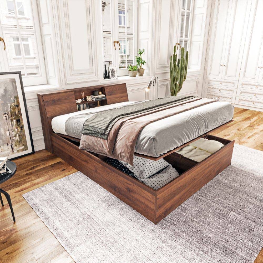 Orion Queen Storage Engineered Wood Bed with Hydraulic mechanism (78x60 inch)