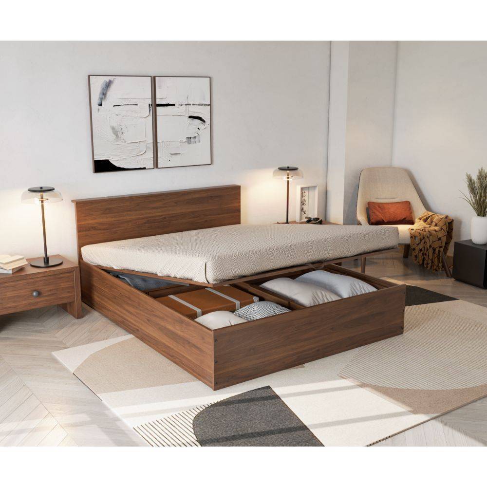 Taurus Queen Storage Engineered Wood Bed with Hydraulic mechanism (78x60 inch)