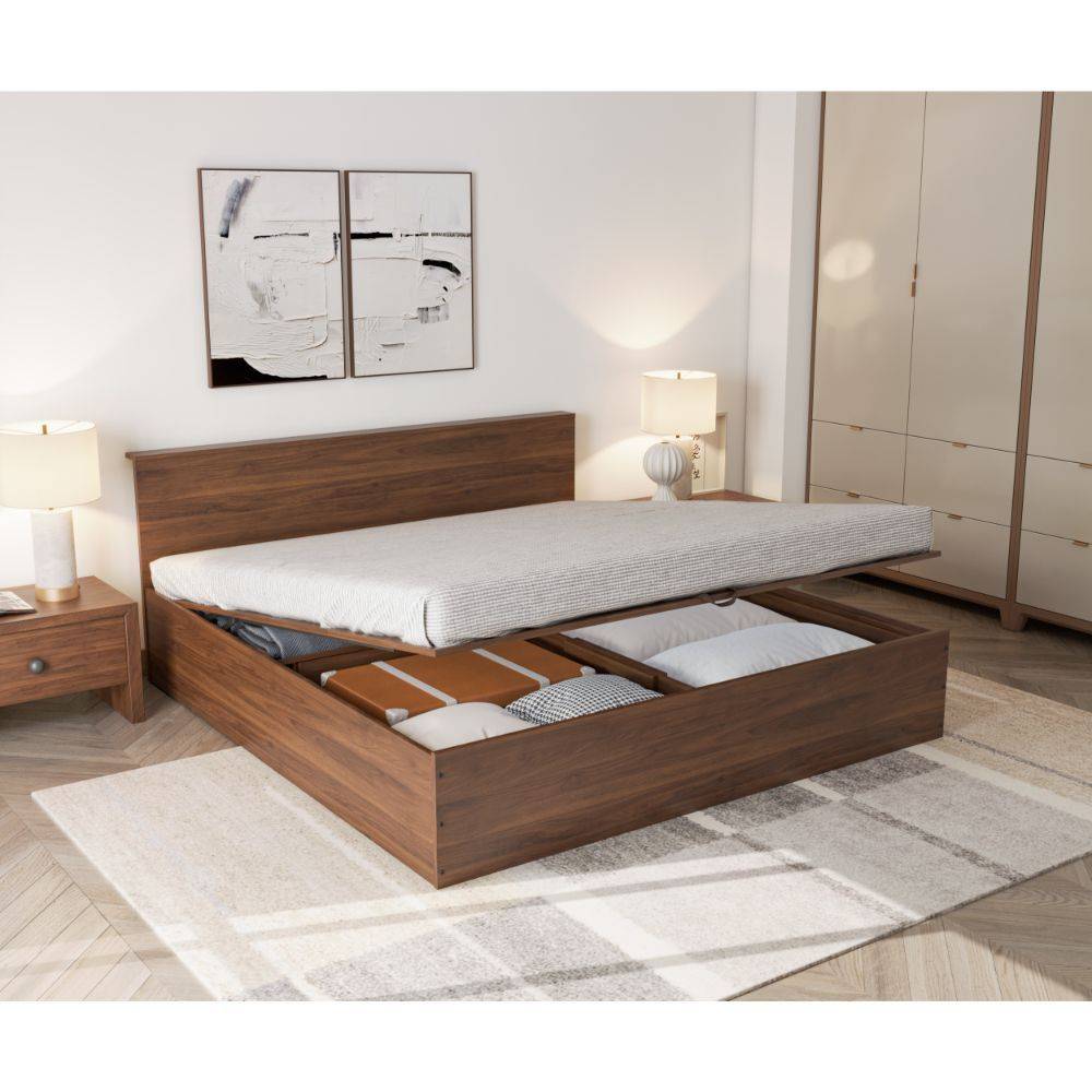 Taurus King Storage Engineered Wood Bed with Hydraulic mechanism (78x72 inch)
