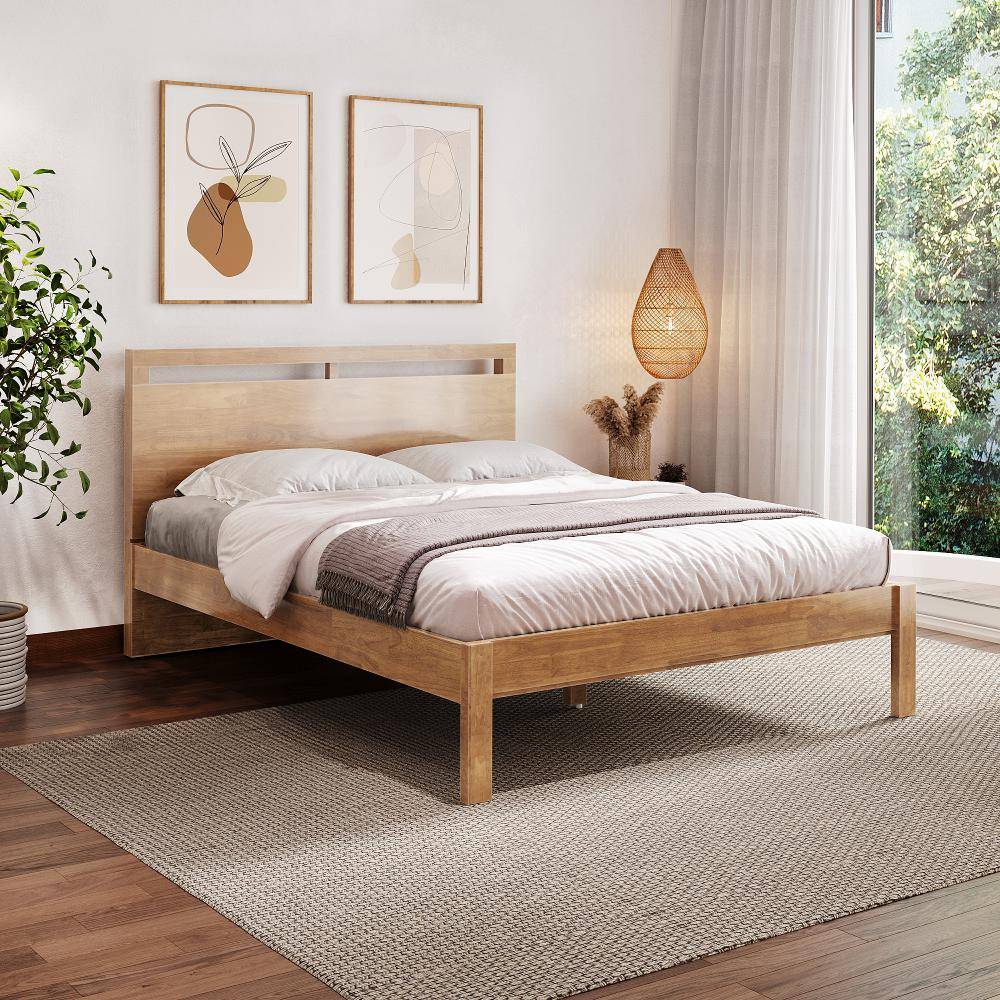 Crucis Queen Solid Wood Bed Without Storage (78x60 inch)