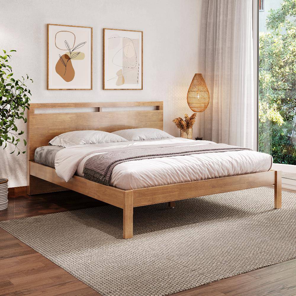 Crucis King Solid Wood Bed Without Storage (78x72 inch)