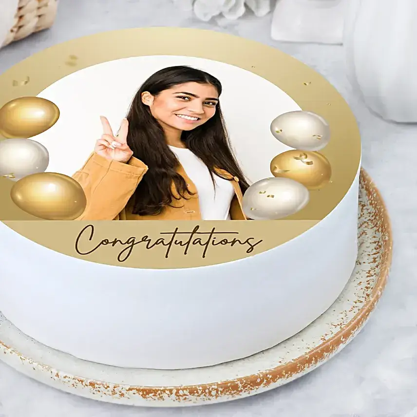 Best Wishes Eggless Pineapple Photo Cake