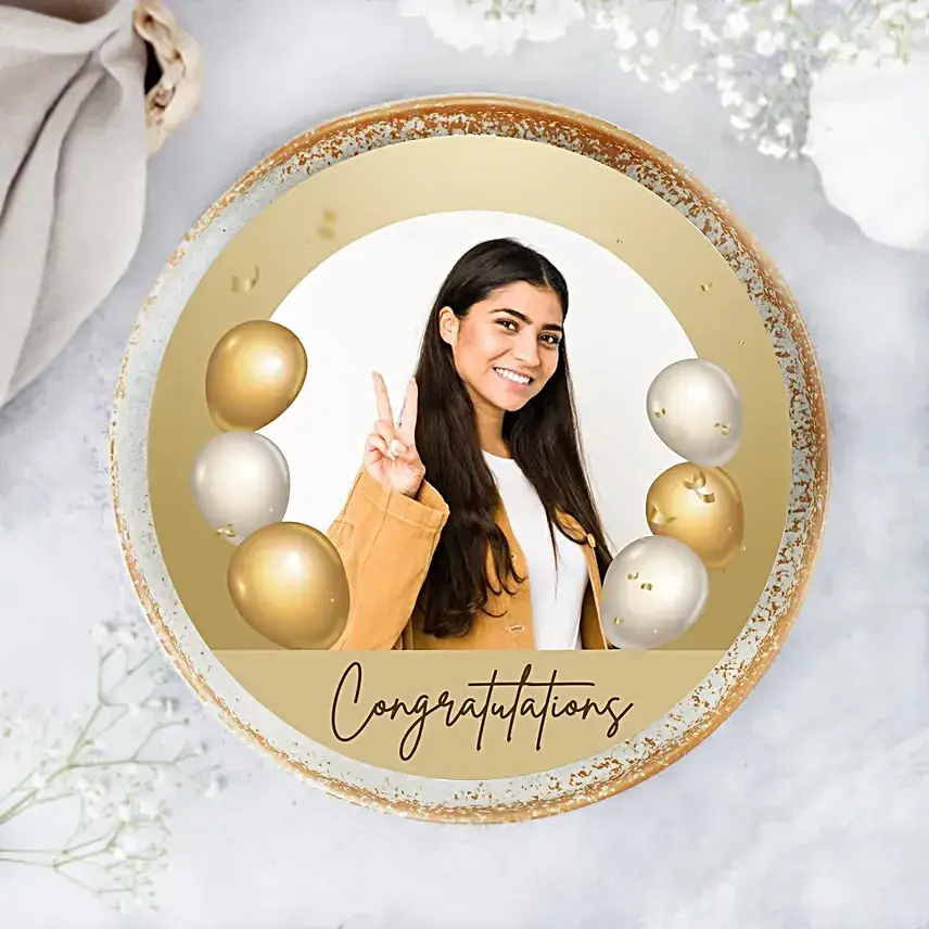 Best Wishes Eggless Pineapple Photo Cake