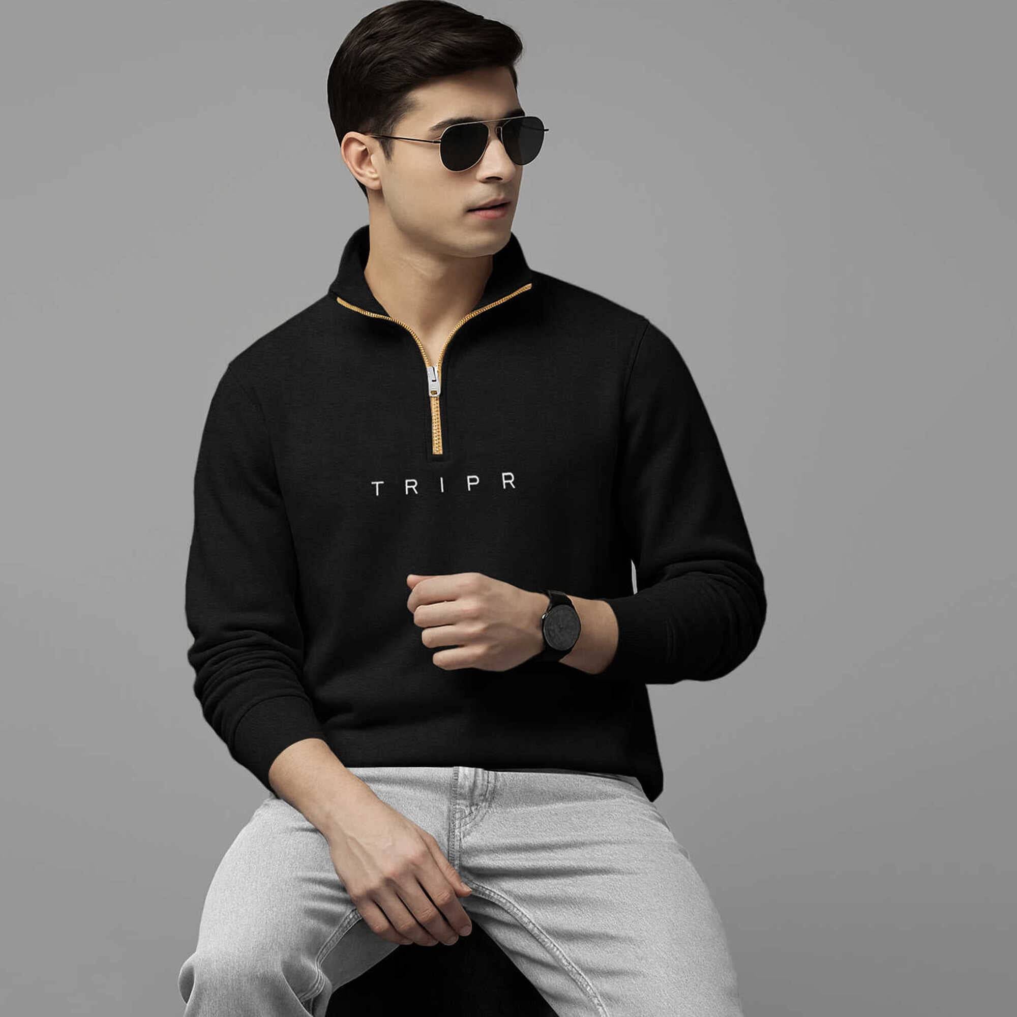 Men Full Sleeve High Neck Quarter Zip 5 Variants Sweatshirt