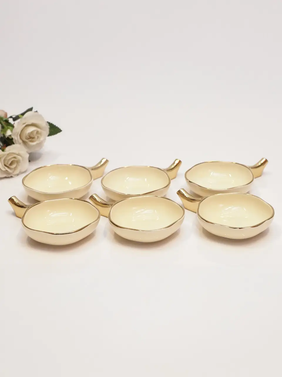 Blluex Elegant 6-Piece Cream Ceramic Serving Set Buy @ ₹880