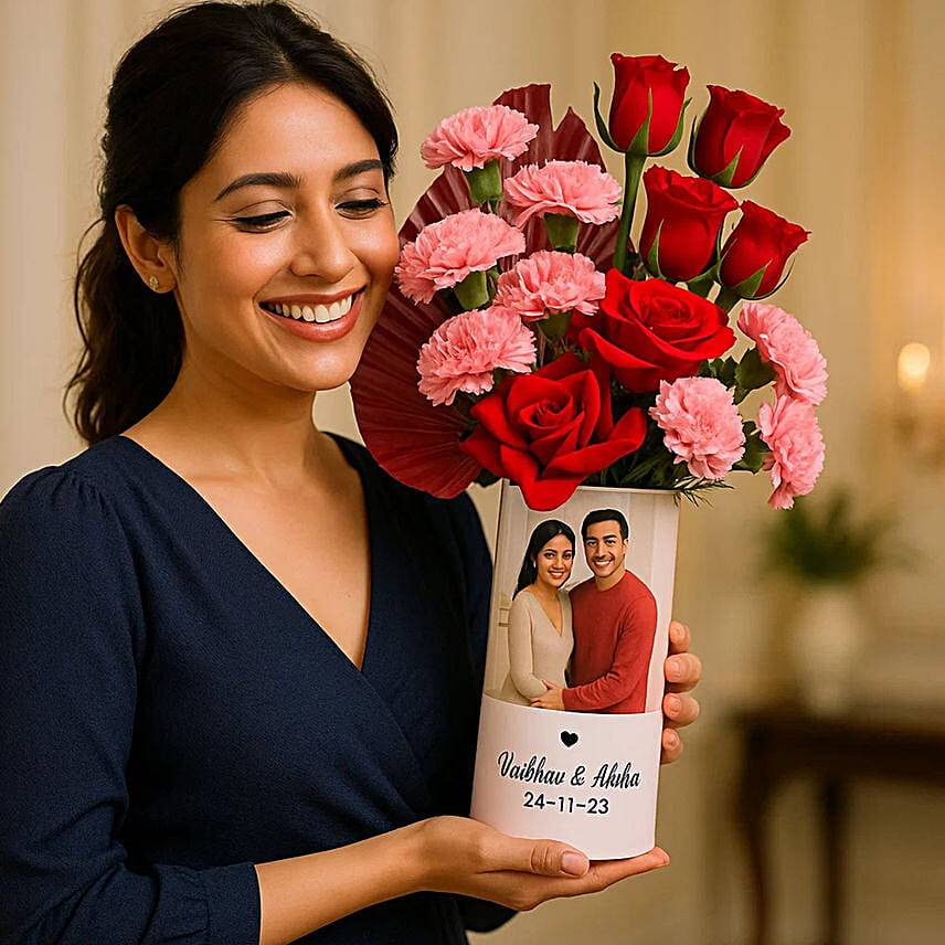 Blooming Heart Anniversary Vase Gift