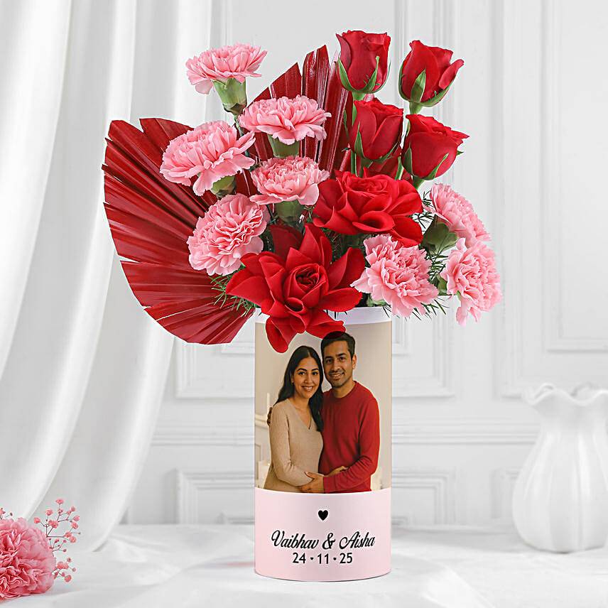 Blooming Heart Anniversary Vase Gift
