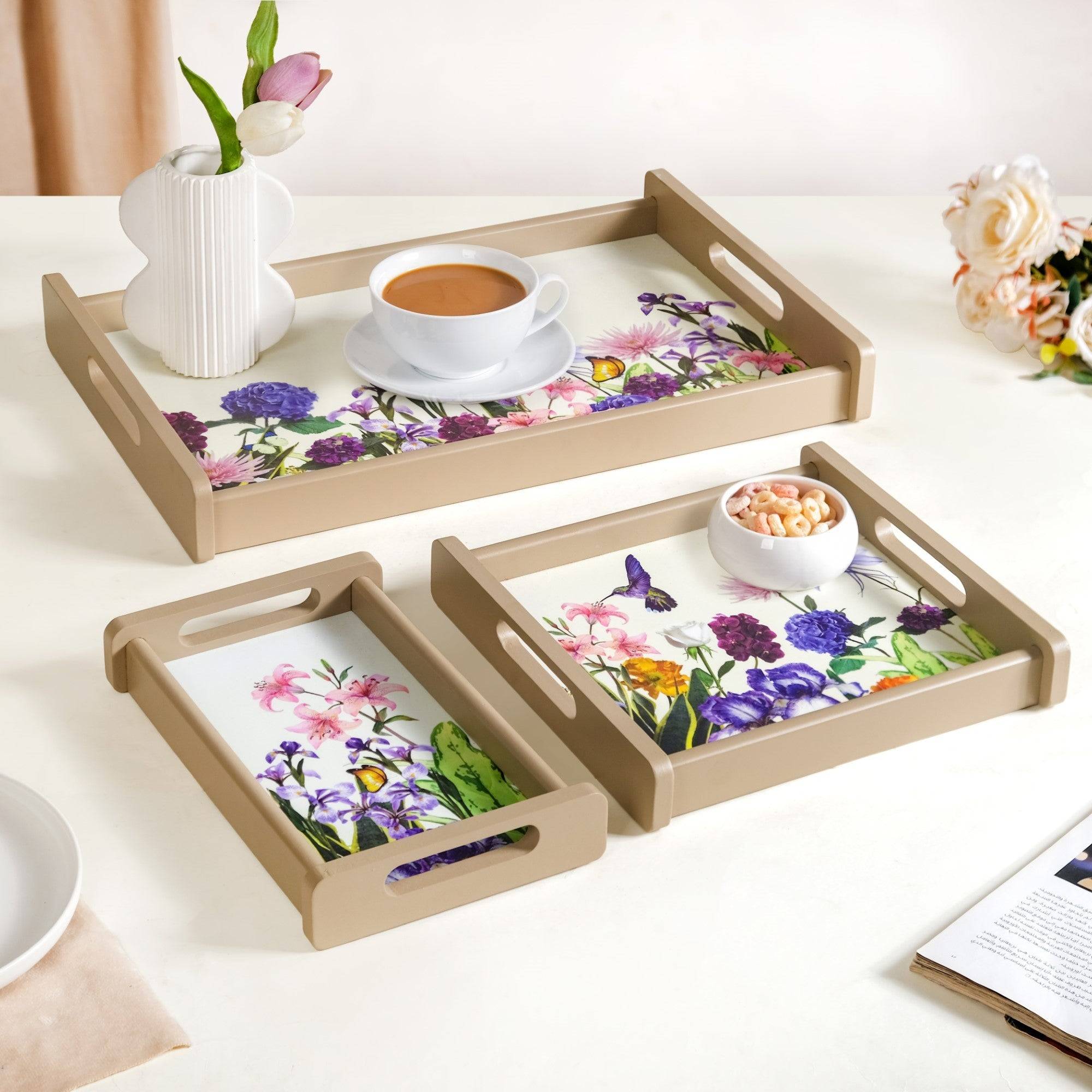 Spring Garden Nested Serving Tray Set Of 3 buy only at ₹2495