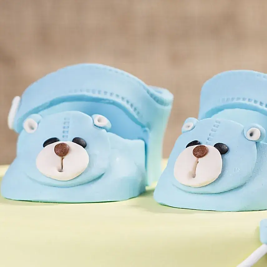 Blue Baby Shoes Truffle Cake 1 Kg