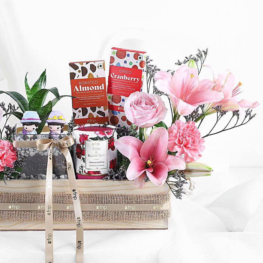 Blush & Bloom Crate arrangement
