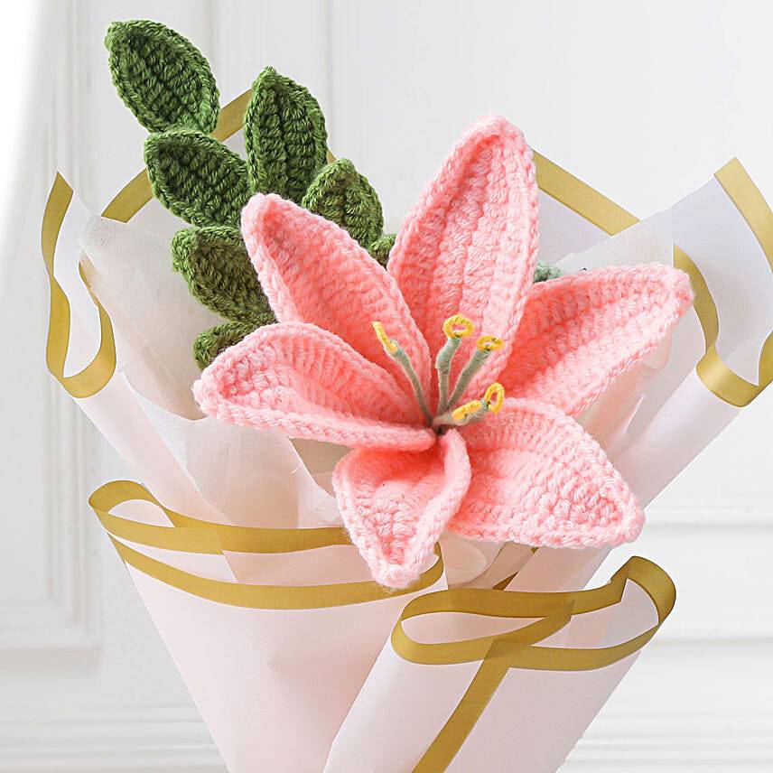 Blush Crochet Lily Charm