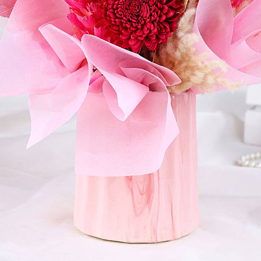 Blush Pink Dried Flower Arrangement