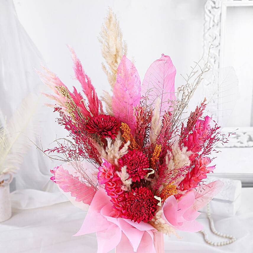 Blush Pink Dried Flower Arrangement