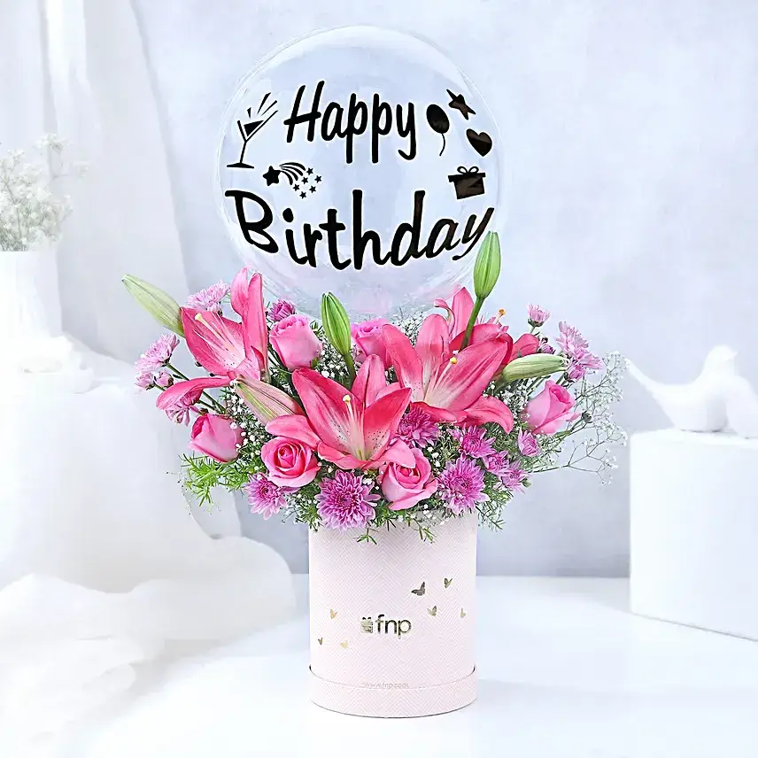 Blushing Blooms Birthday Wishes Box