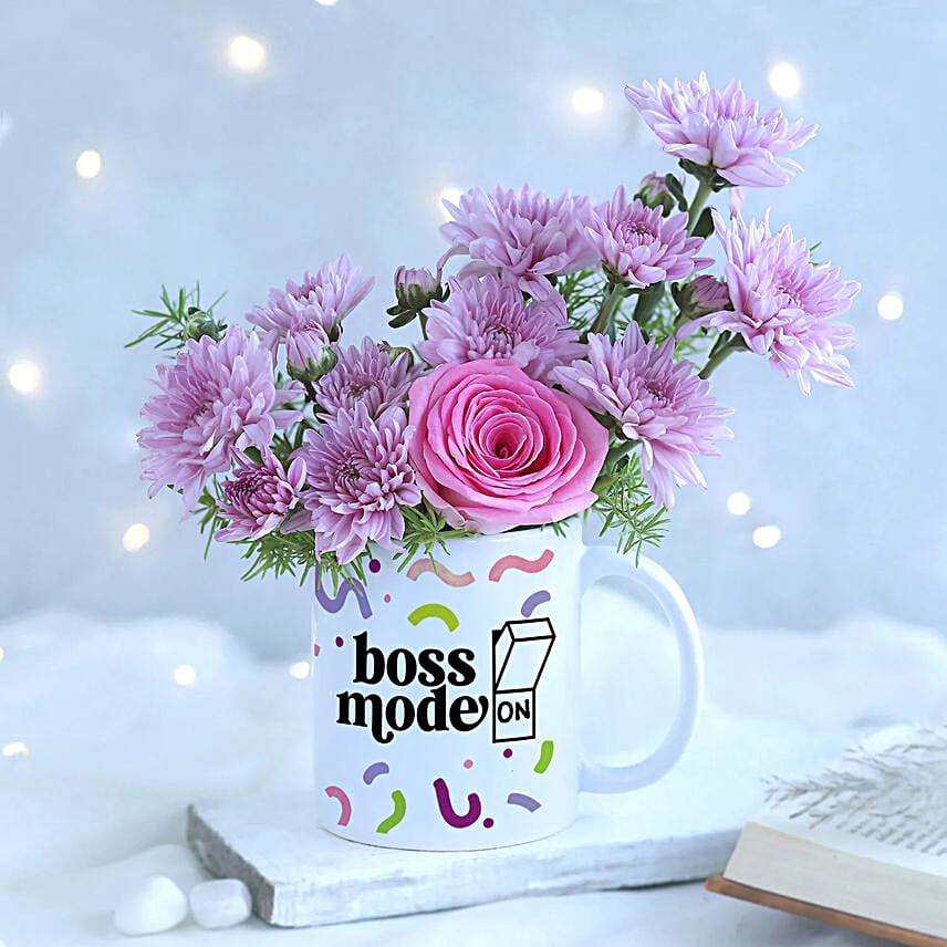 Boss Day Blush Blooms in Mug Gift