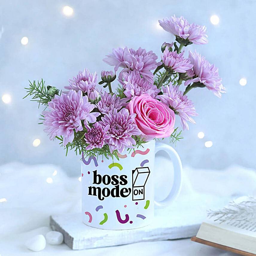 Boss Day Blush Blooms in Mug Gift