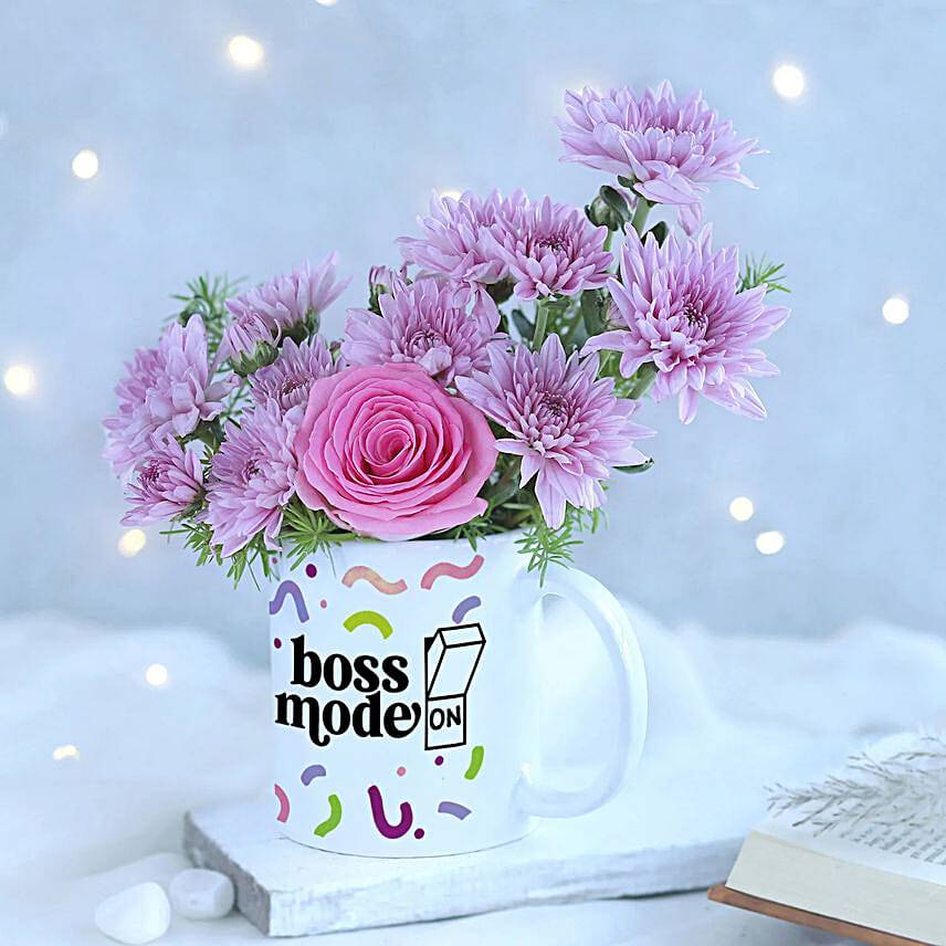 Boss Day Blush Blooms in Mug Gift