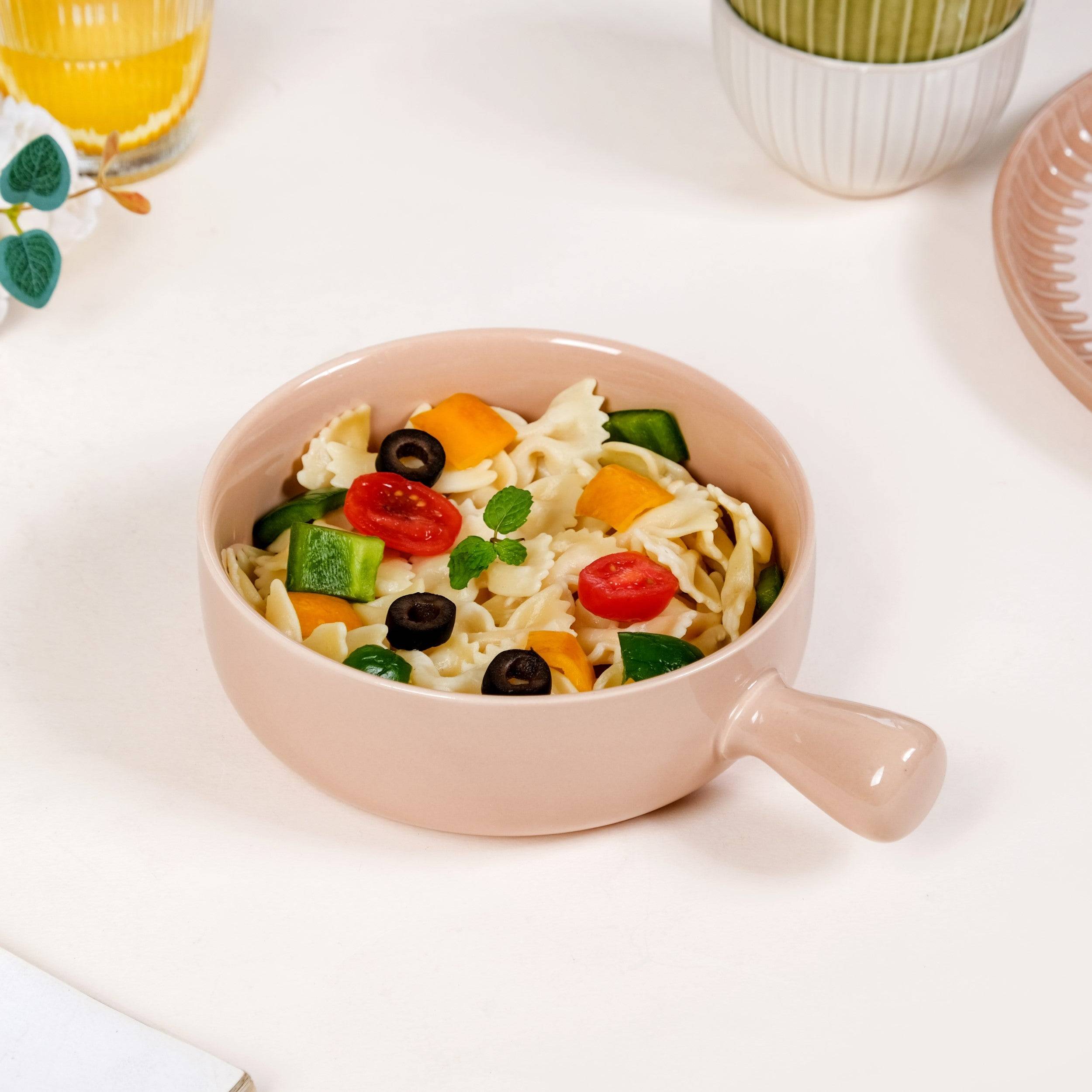 Beige Ceramic Bowl With Handle 700ml buy only at ₹525