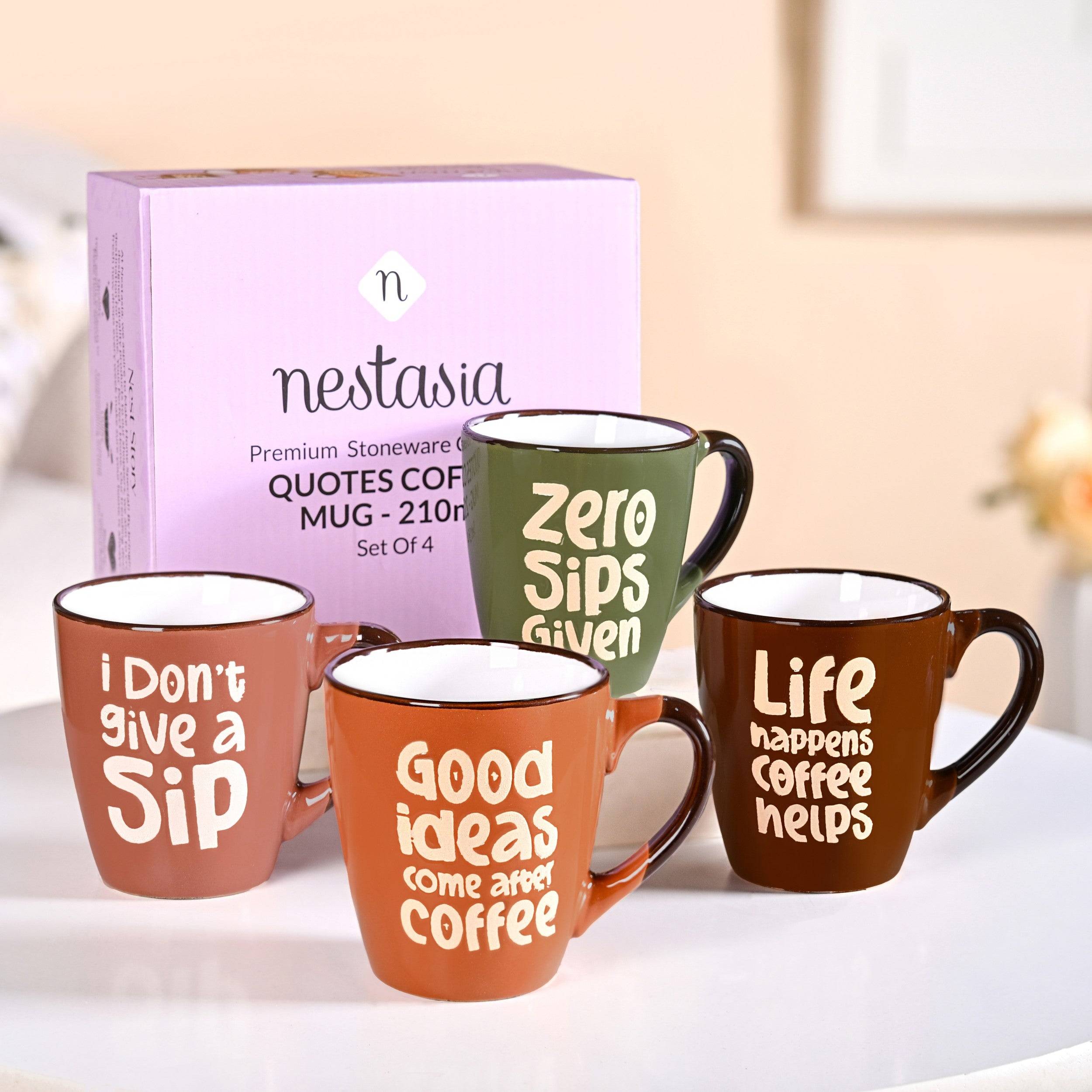 BrewTopia Ceramic Coffee Mug Set Of 4 210ml buy only at ₹795