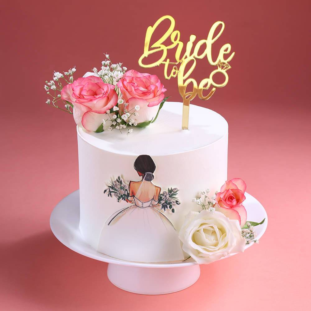 Bride To Be Floral Cake