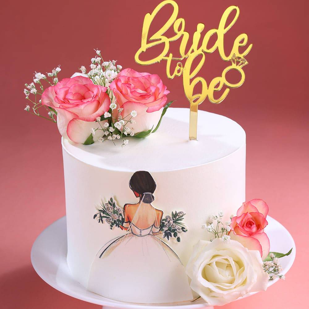 Bride To Be Floral Cake