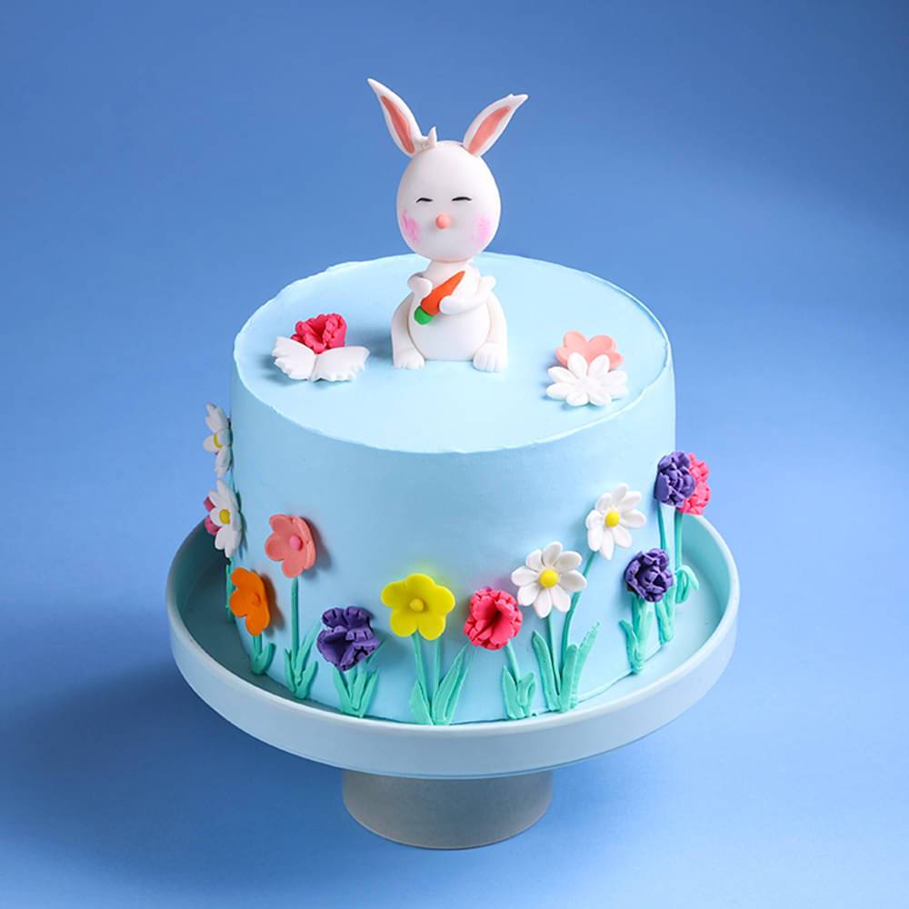 Bunny Floral Garden Delight Cake