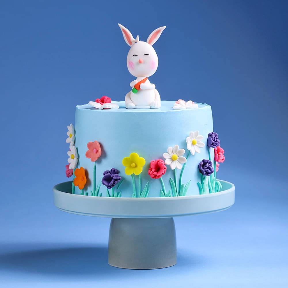 Bunny Floral Garden Delight Cake