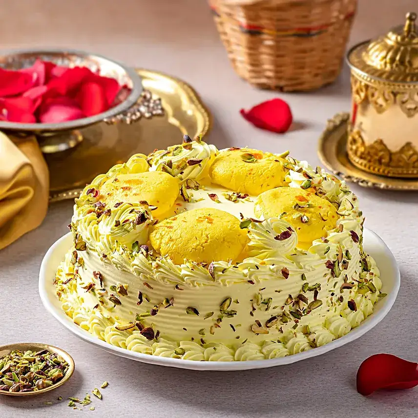 Butterscotch Cake With Rasmalai 1kg Eggless