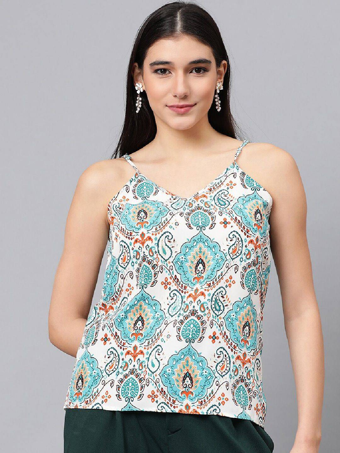 Kotty Ethnic Printed Shoulder straps Top