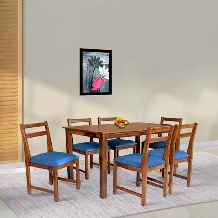 shray solid wood  6 seater Dining table in  Provincial Teak