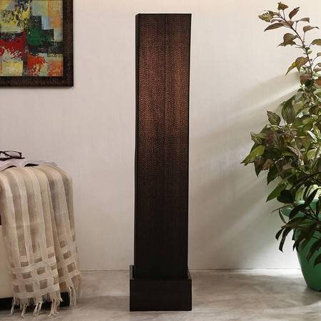 Cicely Black Cotton Shade Floor Lamp